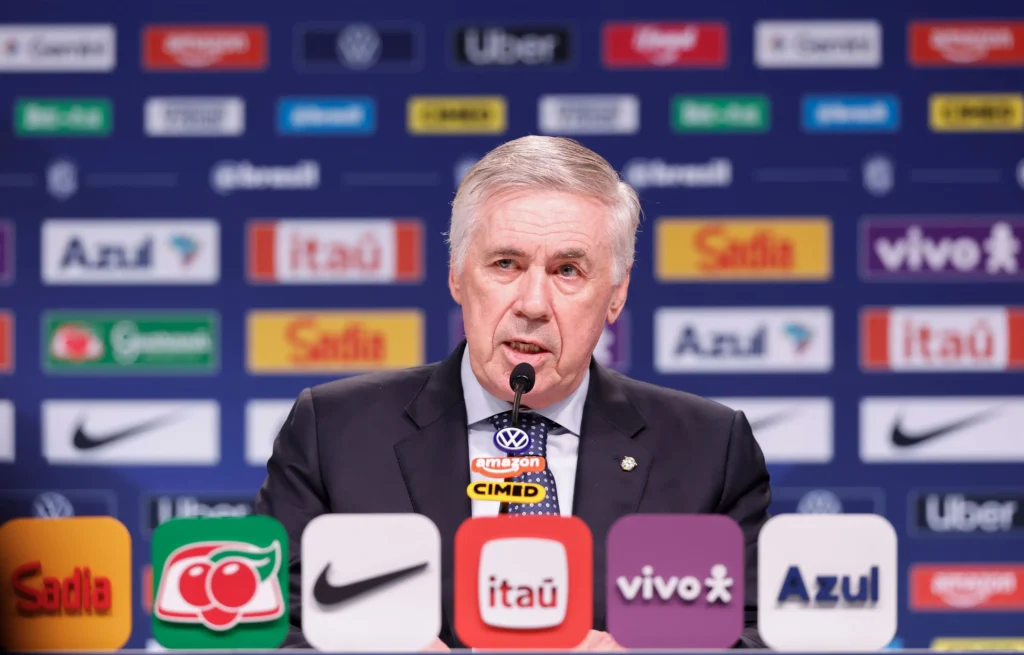 Carlo Ancelotti em sua oitava convocação de Seleção Brasileira para os amistosos em Singapura Rafael Ribeiro/CBF